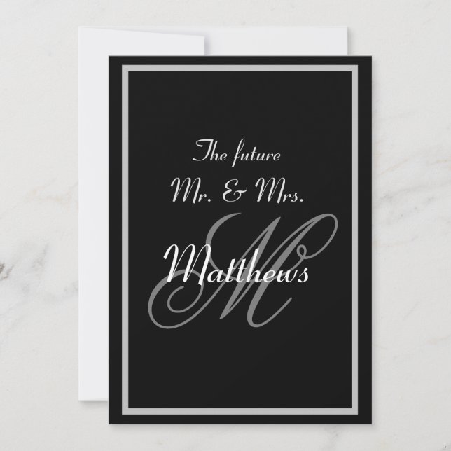 Avenir Élégant M. Mme Monogram Invitations de mari (Devant)