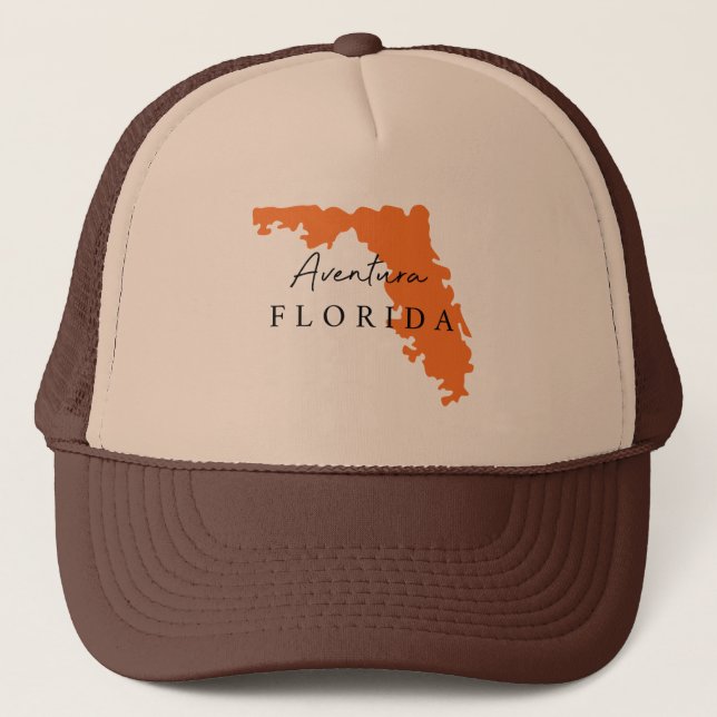 Aventura Florida Geschenk Cloud USA Staat Town Cap Truckerkappe (Vorderseite)