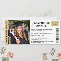Aventure Attend Billet Invitations de diplôme
