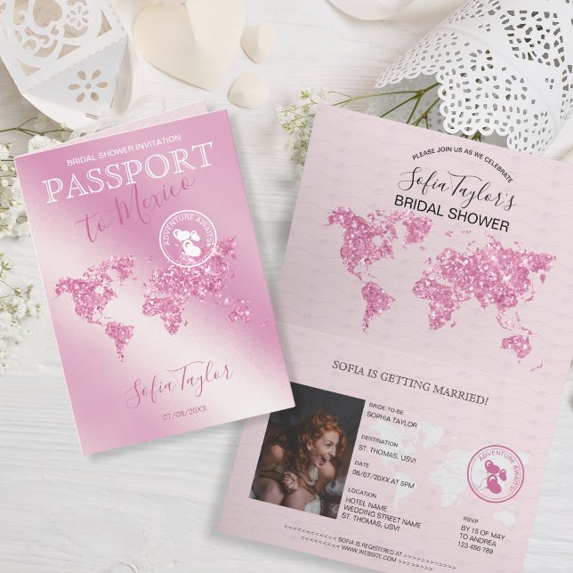 Aventure Attente Carte de passeport Fête des marié (Créateur téléchargé)