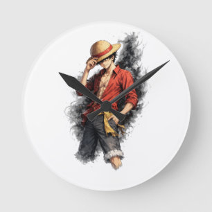 Aventure Chapeau de Paille Horloge Murale Aquarell