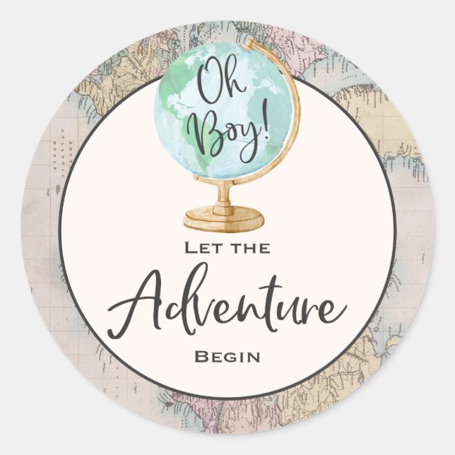 Aventure Commence à Favoriser Sticker étiquette (Devant)