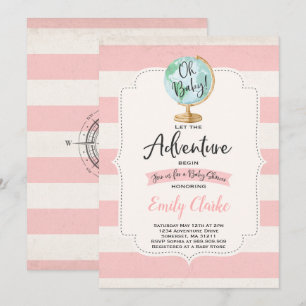 Aventure commence Baby shower Invitation Carte Dou