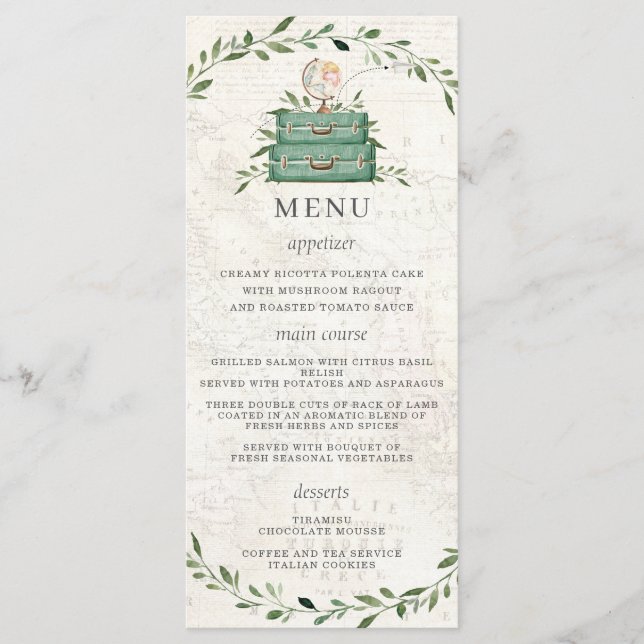 Aventure Commence Bagages Vert Carte Douche Menu (Devant)