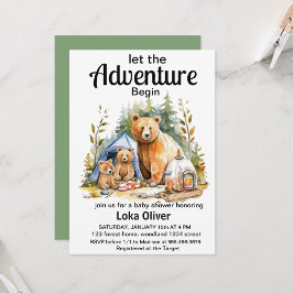 Aventure Commencer Woodland Baby shower Invitation