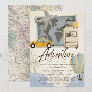 Aventure Débute Carte de Voyage Baby shower par vo