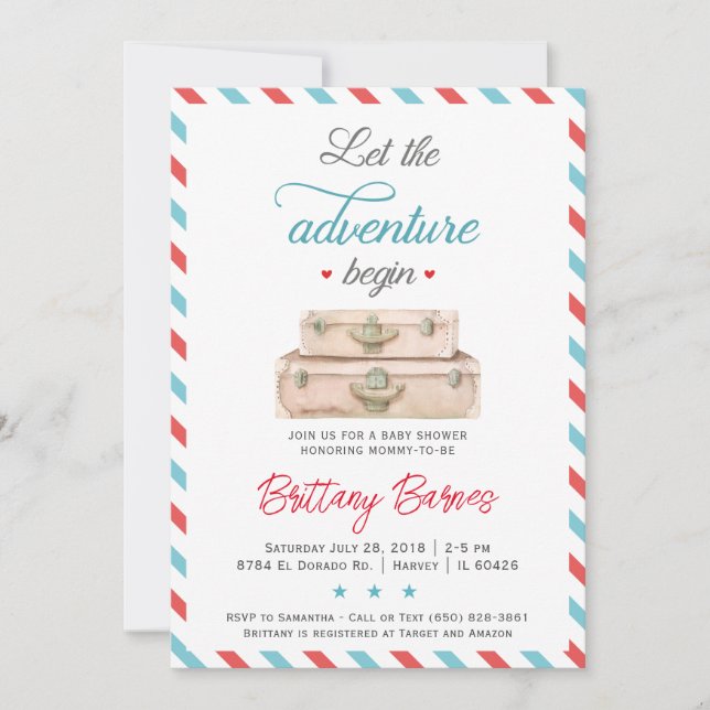 Aventure Genre Neutre Baby shower Invitation (Devant)