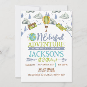Aventure originale 1er anniversaire Invitation