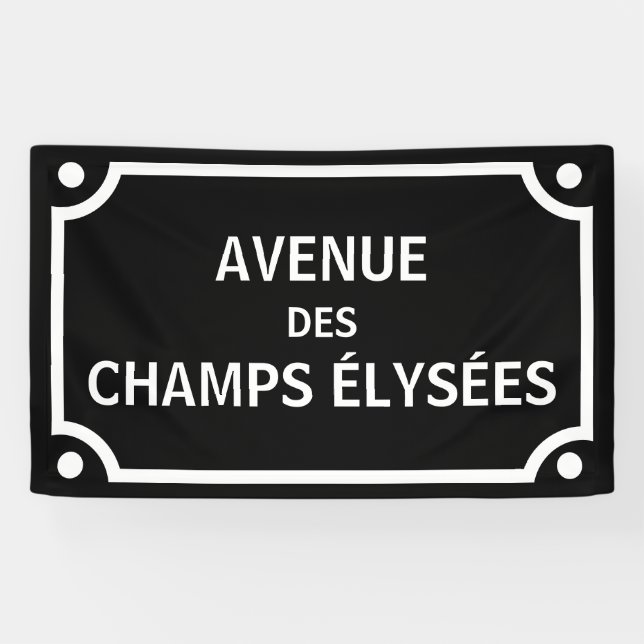 Avenue des Champs Elysees, Paris Street Sign Banner (Horizontal)