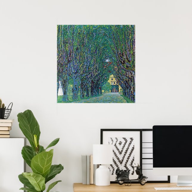Avenue in Schloss Kammer Park bei Gustav Klimt Poster (Heimbüro)