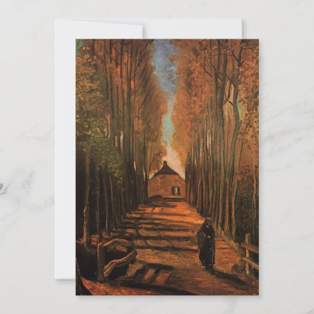 Avenue of Poplars im Herbst von Vincent van Gogh (Vorderseite)