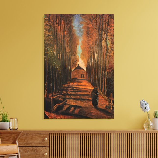 Avenue of Poplars im Herbst von Vincent van Gogh Leinwanddruck (Insitu (Wohnzimmer))