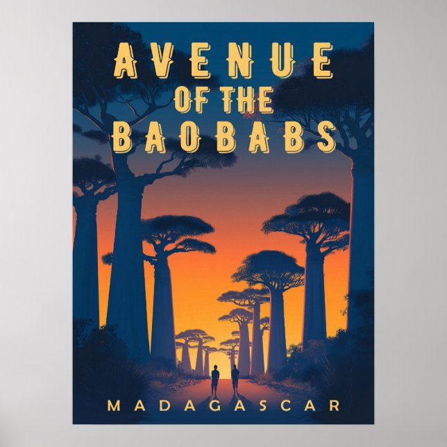 Avenue of the Baobabs Madagascar - Retro African Poster (Vorne)