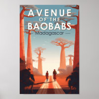 Avenue of the Baobabs Madagaskar Art Vintag