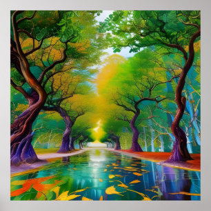 Avenue of Trees Herbstblätter Poster