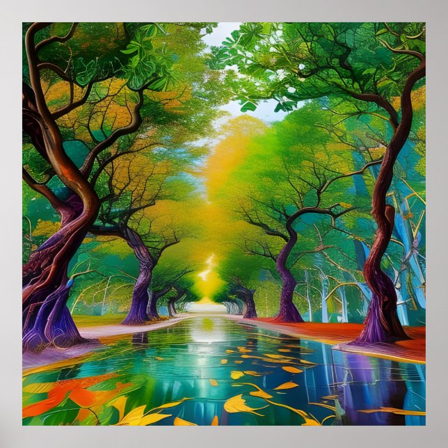Avenue of Trees Herbstblätter Poster (Vorne)