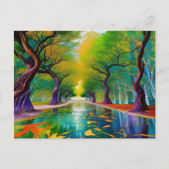 Avenue of Trees Herbstblätter Postkarte (Vorderseite)