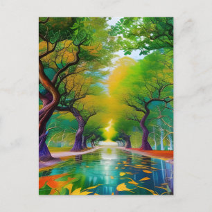Avenue of Trees Herbstblätter Postkarte