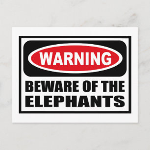 Avertissement ATTENTION DE LA Carte postale ELEPHA