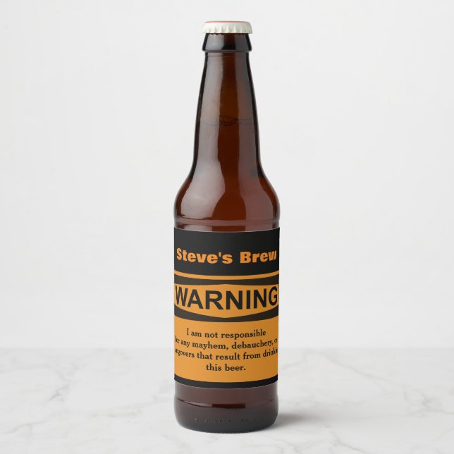 Avertissement drôle Étiquettes de bière maison (Devant)