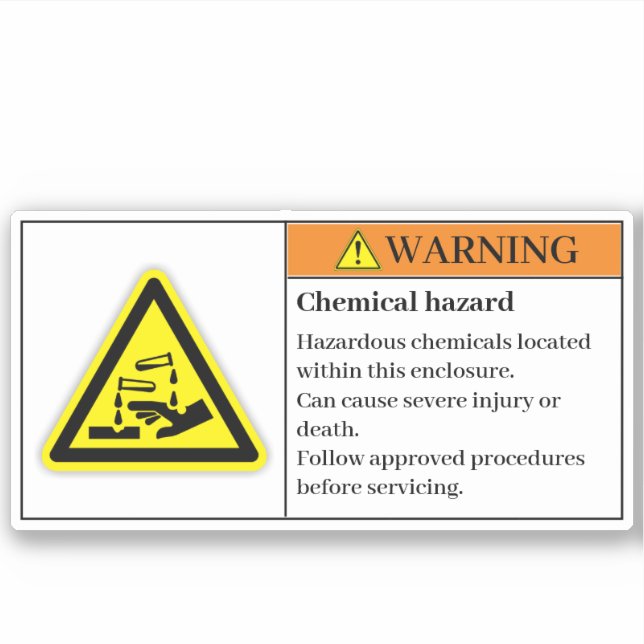 Avertissement Étiquette de danger chimique (Devant)