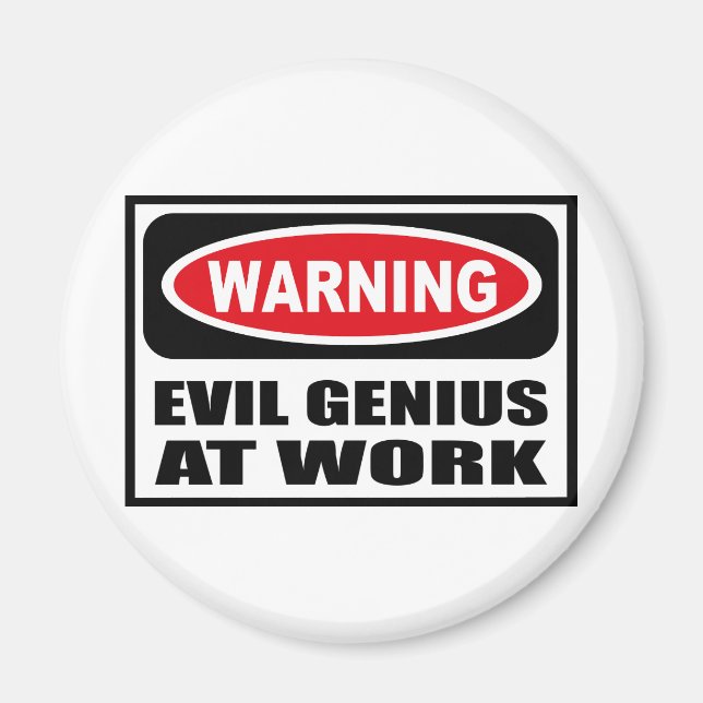 Avertissement GÉNIE MAL AU TRAVAIL Aimant (Devant)