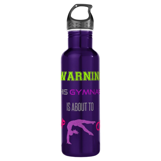 Avertissement Gymnaste Flip Water Bouteille d'eau (Devant)
