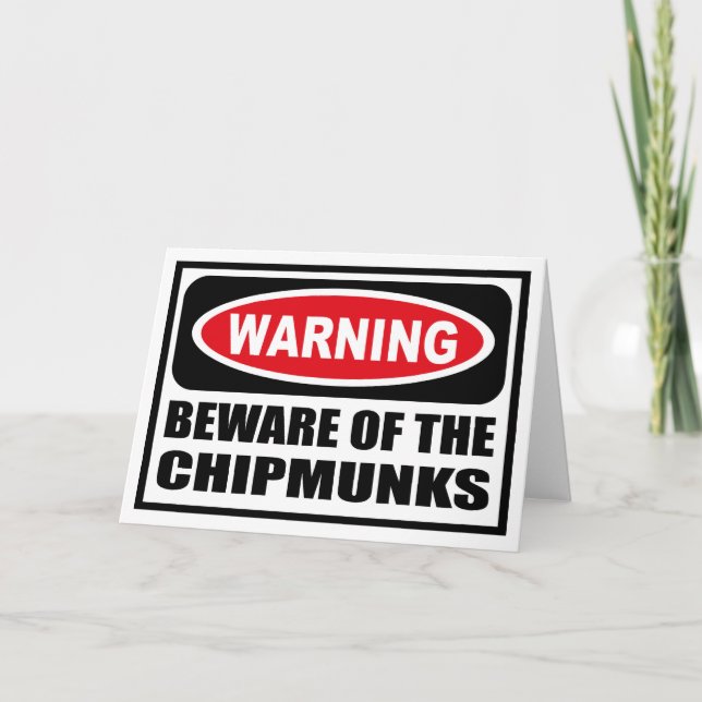 Avertissement MÉFIEZ DE LA Carte DE Voeux CHIPMUNK (Devant)