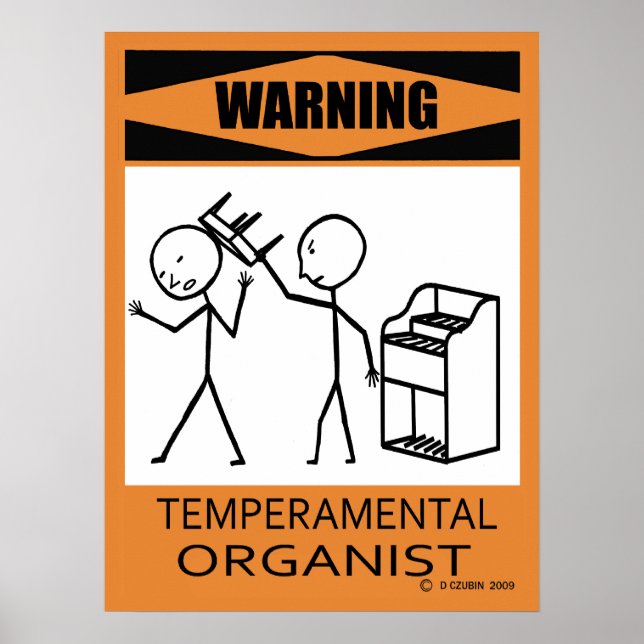 Avertissement Poster de l'organisateur Temperament (Devant)