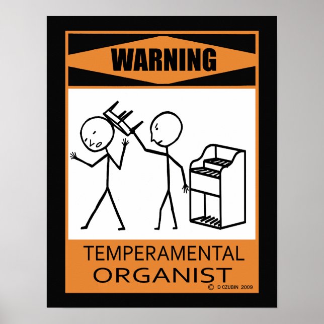 Avertissement Poster de l'organisateur Temperament (Devant)
