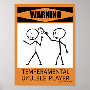 Avertissement Poster du lecteur Ukulele Temperamen