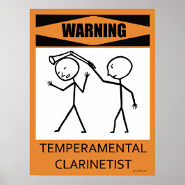 Avertissement Poster temporaire Clarinetist