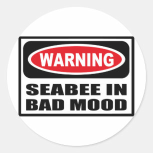Avertissement SEABEE DANS BAD MOOD Sticker