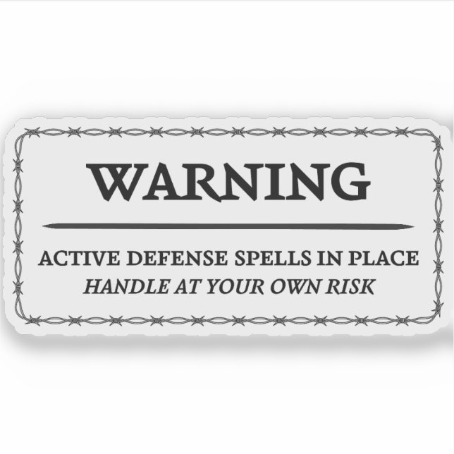 Avertissement : Sticker des sorts de défense activ (Devant)