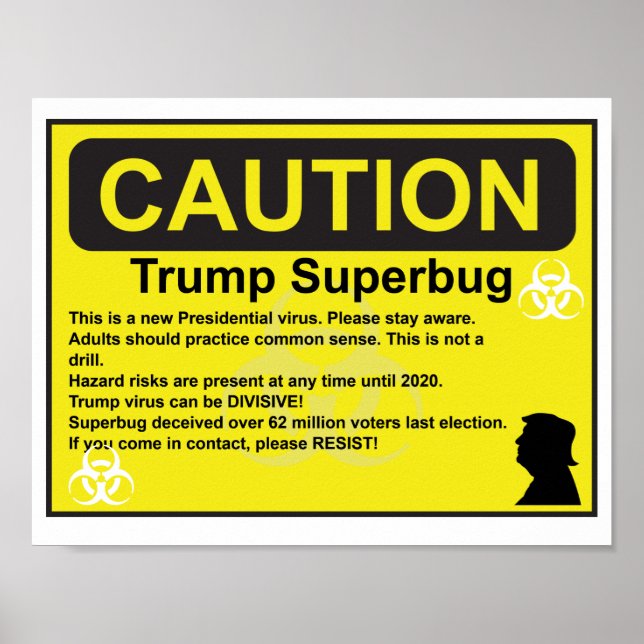 Avertissement Trump Superbug Poster (Devant)