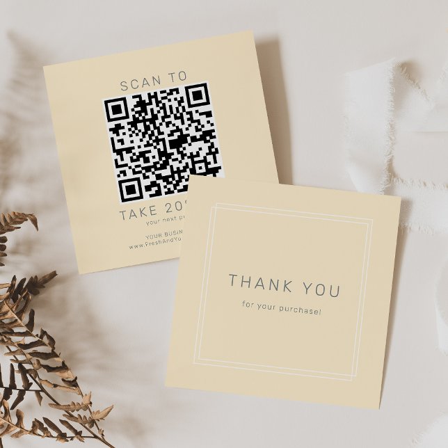 AVERY Buttergelb Geschäfts QR-Code Danke Rabattkarte (AVERY Butter Yellow Business QR Code Thank You Discount Card)