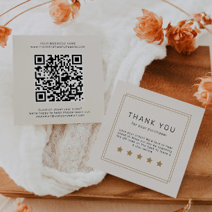 AVERY Chic Gold Black Cream QR-Code Hinterlassen S Quadratische Visitenkarte