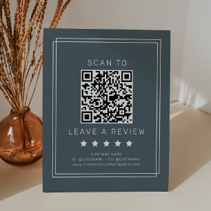 AVERY Dunkel Navy Blau QR Code Hinterlassen Sie ei Sockelschild