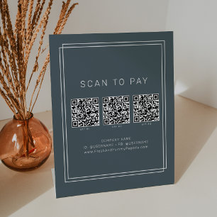 AVERY Dunkelblaue Geschäft QR-Code-Scan zum Bezahl Sockelschild
