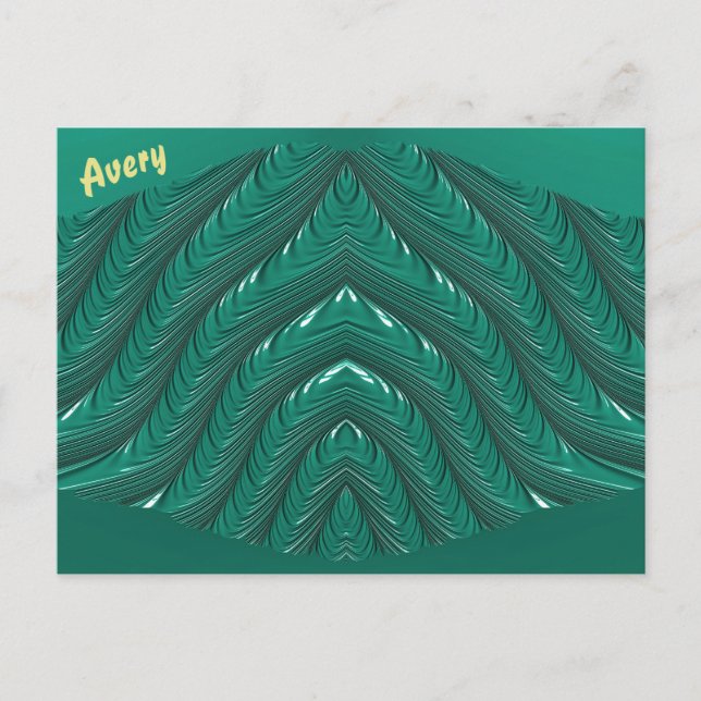 AVERY ~ Glossy Postcard 3D Green Zany Postkarte (Vorderseite)