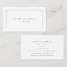 AVERY Minimalistische Korallen- und Türkis-Rand