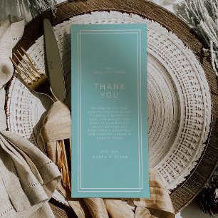 AVERY Mint Green Wedding Table danke Ihnen Karten