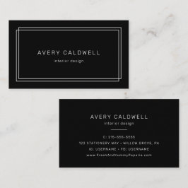 AVERY Modern Black Double Frame Business Card Visitenkarte