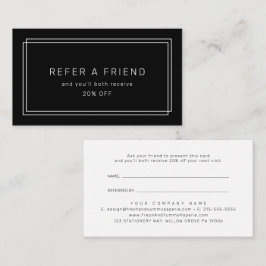 AVERY Modern Black Double Frame Refer A Friend Empfehlungskarte