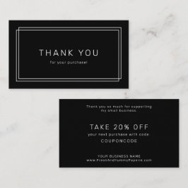 AVERY Modern Dark Black Business Thank You Rabattkarte