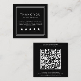 AVERY Modern Dark Black QR Code Leave A Review Quadratische Visitenkarte