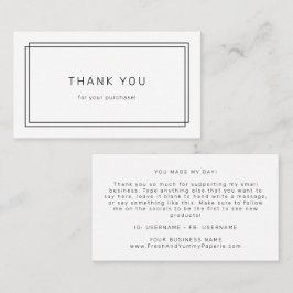 AVERY Modern Minimalist Double Frame Thank You Visitenkarte