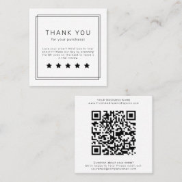 AVERY Modern Minimalist QR Code Leave A Review Quadratische Visitenkarte