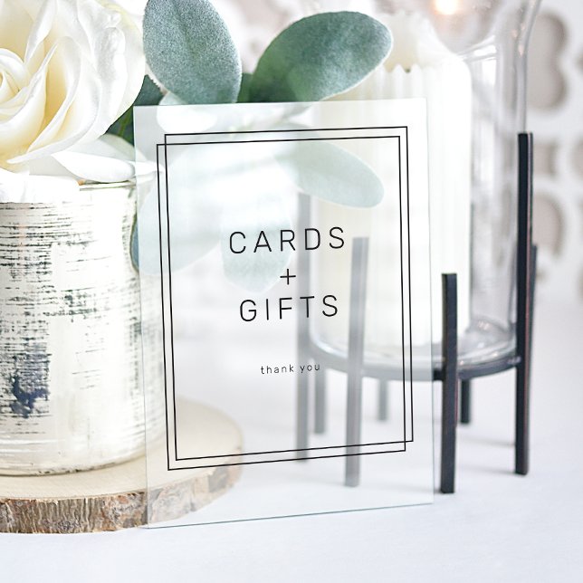 AVERY Modern Minimalistisch Cards and Gifts Weddin Acrylschild (AVERY Modern Minimalist Cards and Gifts Wedding Acrylic Sign)