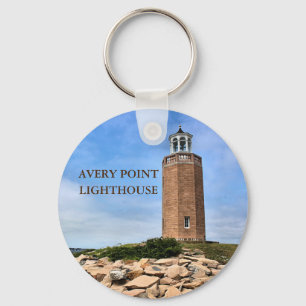 Avery Point Lighthouse Connecticut Keyring Schlüsselanhänger
